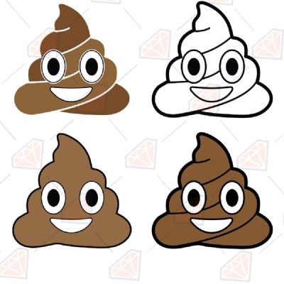 Poop Emoji SVG, Poop Emoji Digital Download Cartoons