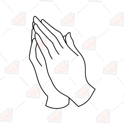 Praying Hand Svg Vector Illustration