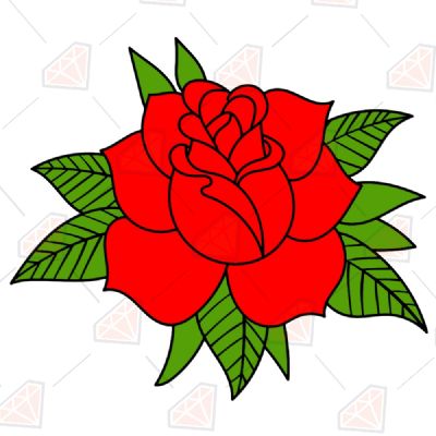 Red Rose SVG, Rose Vector Instant Download Plant and Flowers