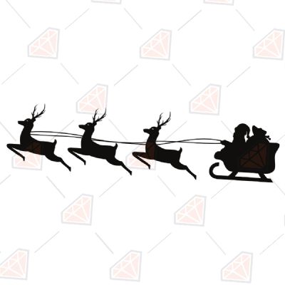 Santa Claus Rides SVG Cut & Clipart Files Christmas SVG