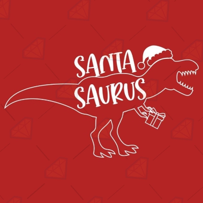 Santa Saurus SVG, Christmas T-rex SVG Christmas