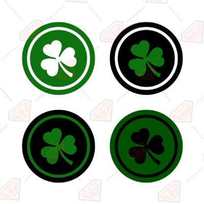 Shamrock Circle Logos SVG St Patrick's Day SVG