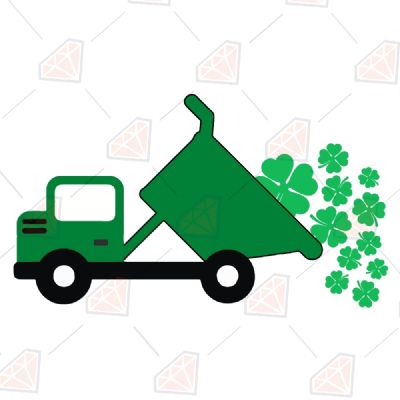 Shamrock Dump Truck SVG File St Patrick's Day SVG