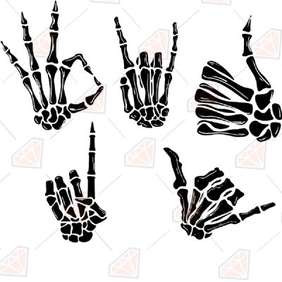 Skeleton Hands Bundle SVG, Skeleton Hands SVG Instant Download Anatomy (Skeleton And Skull)