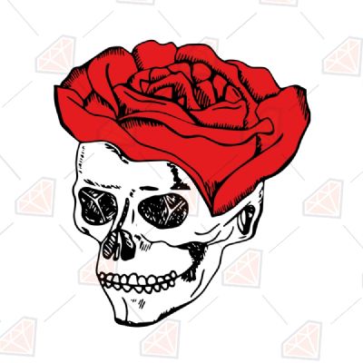 Skull Rose SVG, Floral Skull SVG Digital Download Anatomy (Skeleton And Skull)