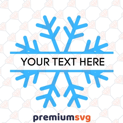 Snowflake Monogram SVG Cut File, Snow SVG Vector Christmas SVG