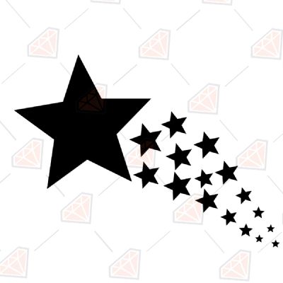 Shooting Stars With Tail SVG, Shooting Stars Instant Download Vector Illustration