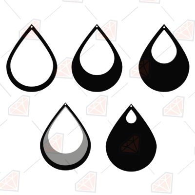 Teardrop Earrings Bundle Svg Cut Files | PremiumSVG