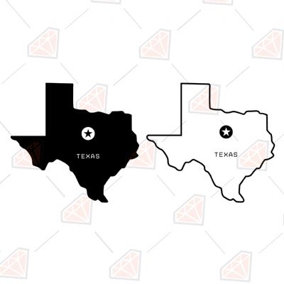 Texas Maps SVG, Texas State Map Instant Download USA SVG
