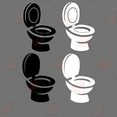 Toilet Bowl SVG, Toilets Vector Files Instant Download Drawings