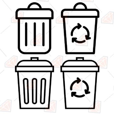 Trash Can & Garbage SVG Symbols