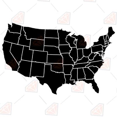 50 States of America Map SVG Flag SVG