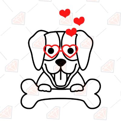 Dog Valentine SVG, Labrador SVG Valentine's Day SVG
