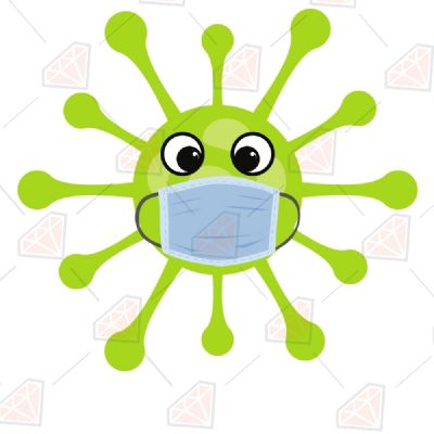 Virus with Mask SVG, Virus Vector Files Health and Medical