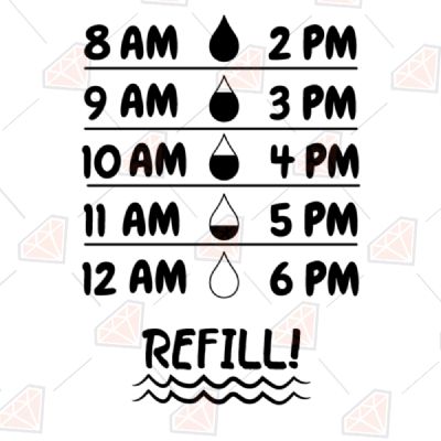Water Bottle Refill SVG, Refill SVG Instant Download Vector Objects