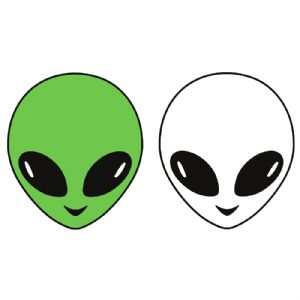 2 Alien Faces SVG, Alien Face Bundle SVG Instant Download Sky/Space