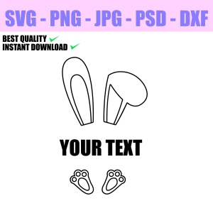 Easter Bunny Ears and Feet SVG Easter Day SVG