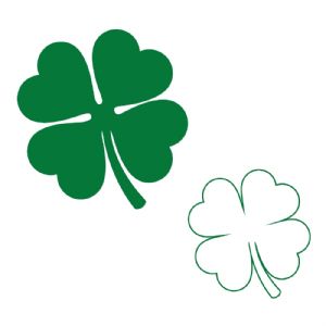 Four Leaf Clover with Outline SVG, Shamrock SVG Clipart St Patrick's Day SVG
