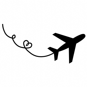 Airplane Heart Path SVG Cut File Transportation