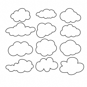 Clouds Outline Bundle SVG, Clouds Clipart Bundle SVG Instant Download Sky/Space