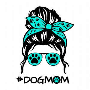 Messy Bun Dog Mom SVG Cut File, Dogmom SVG Messy Bun SVG