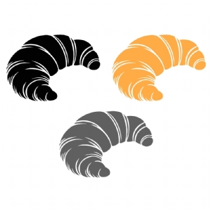 Croissant Bundle SVG, Bakery SVG Clipart Cut Files Vector Illustration