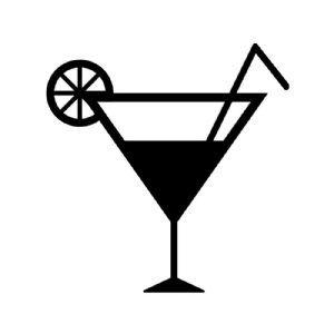 Cocktail Silhouette SVG File, Cocktail Vector Clipart Drinking