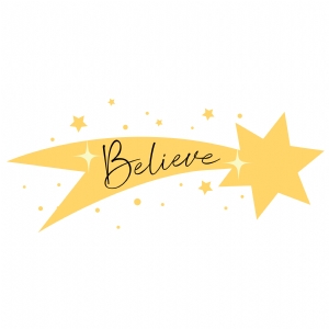Believe with Star SVG, Christmas SVG Design New Year SVG