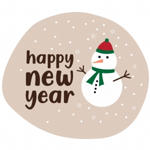 Happy New Year with Snowman SVG, Digital Design New Year SVG
