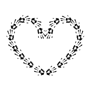 Handprint Heart SVG Cut File, Handprinted Heart Vector Instant Download Drawings