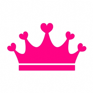 Pink Heart Crown SVG, Crown Vector Instant Download Shapes
