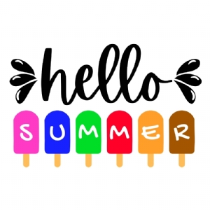 Hello Summer Ice Cream SVG, Popsicle SVG Summer SVG