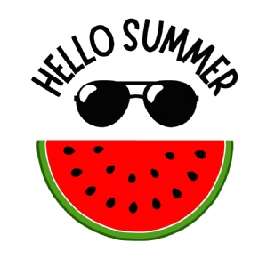 Hello Summer Watermelon SVG, Watermelon Sunglasses Clipart Summer SVG