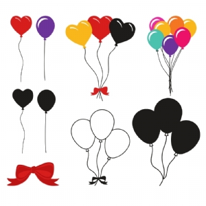 Balloons Bundle SVG Clipart Files, Balloons Vector Files Vector Illustration