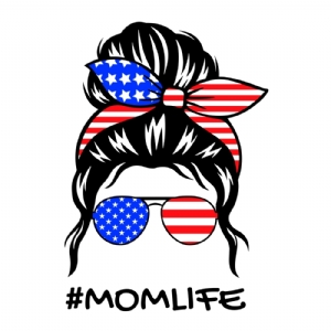 Messy Bun 4th Of July SVG Cut File, American Messy Bun SVG Messy Bun SVG