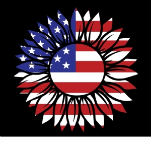 USA Sunflower Flag SVG | Patriotic Sunflower SVG Vector Files USA SVG