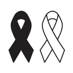 Black Ribbon Cancer SVG Cut File Cancer Day