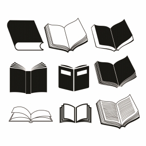 Book Silhouette SVG Bundle Cut File, Books Bundle SVG Instant Download Vector Illustration