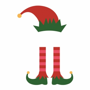 Elf Legs and Hat Monogram SVG Cut File Christmas SVG