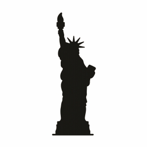 Liberty Statue Silhouette SVG Cut File, Liberty Statue Vector Instant Download Vector Illustration