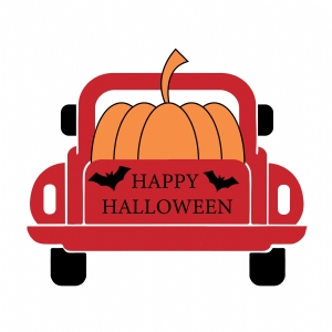 Happy Halloween Truck SVG Cut File, Happy Halloween SVG Instant Download Halloween SVG