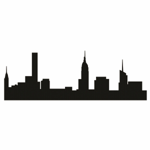 New York Skyline SVG Cut File, New York Silhouette SVG Vector Files Vector Illustration
