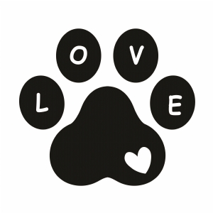 Paw Love SVG Cut File Pets SVG