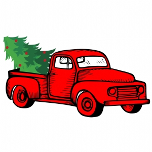 Hand Drawing Christmas Truck SVG Cut File Christmas SVG