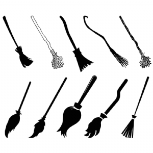 Broomstick SVG, Halloween Witch Broom Bundle SVG Clipart Halloween SVG