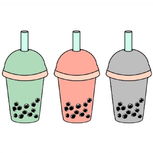 Bubble Tea SVG Cut Files, Kawai Boba Clipart Files Vector Illustration