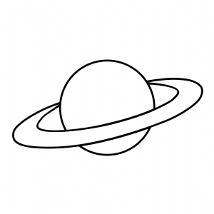 Planet Saturn Outline SVG, Saturn Clipart SVG Instant Download Sky/Space