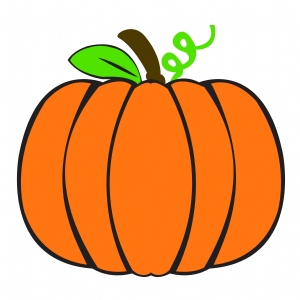 Basic Orange Pumpkin with Leaf SVG, Pumpkin SVG Instant Download Halloween SVG