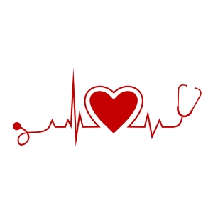 Red Nurse Stethoscope Heartbeat SVG Cut File Nurse SVG