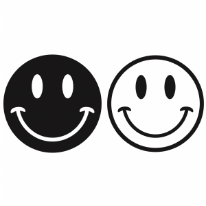 Smiley Face SVG Cut Files, Smile Vector Instant Download Cartoons